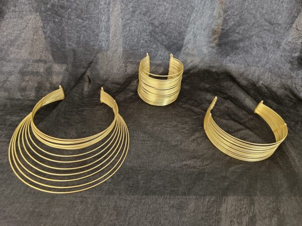 ensemble collier bracelet bague or